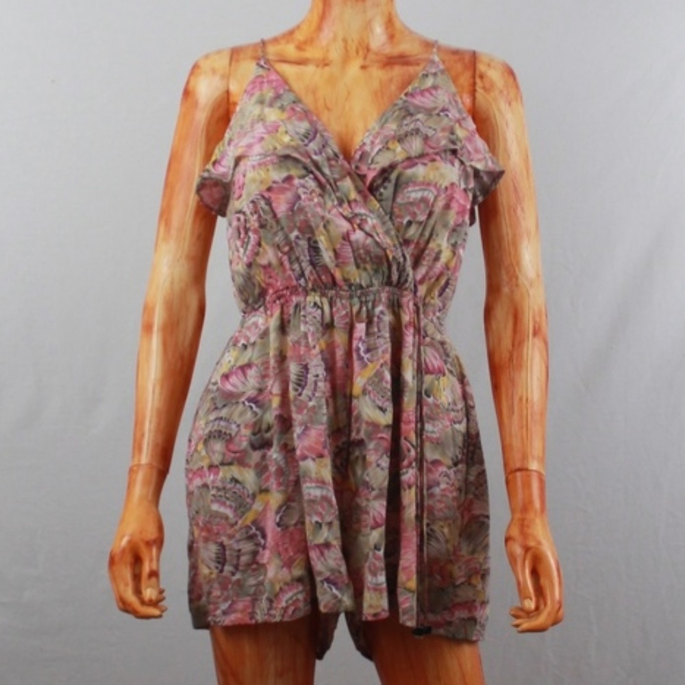 ZIMMERMANN | spaghetti strap floral ruffle romper